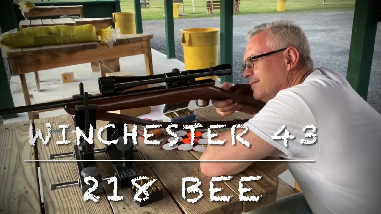 Winchester 43 bolt action rifle 218 Bee, at the range