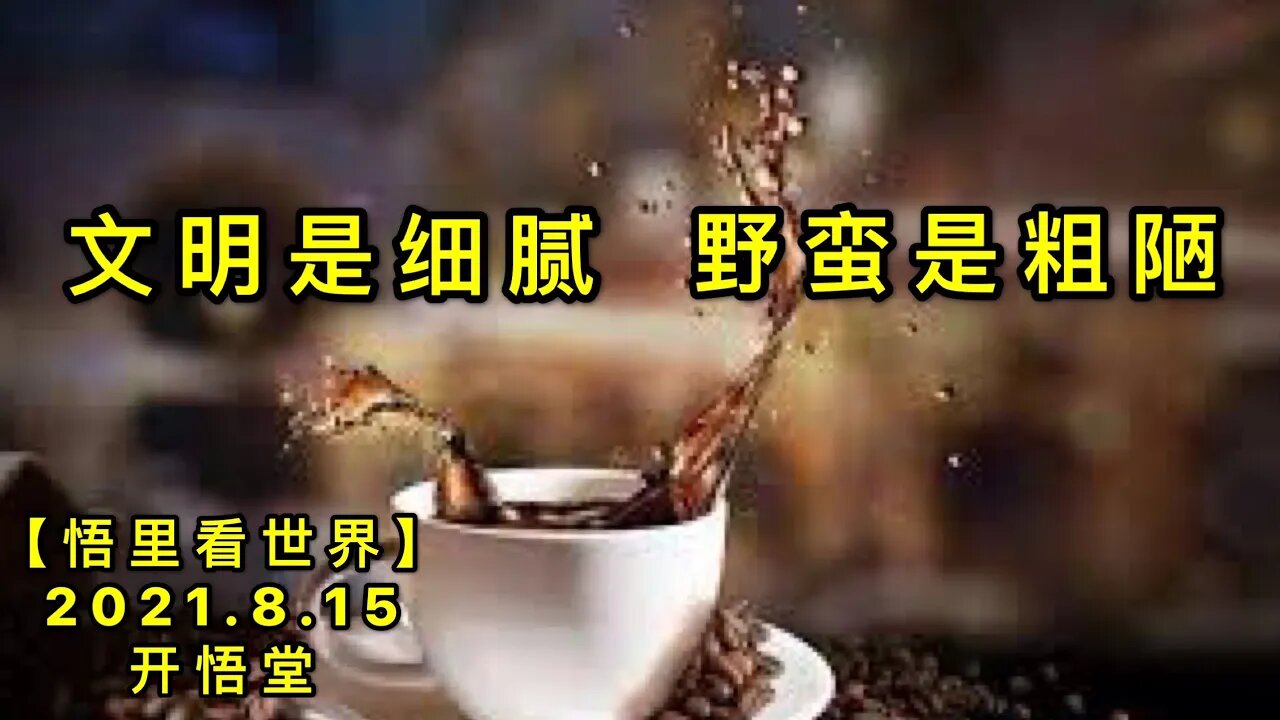 KWT2273文明是细腻，野蛮是粗陋20210815-1【悟里看世界】