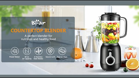 Bear Blender, 2024 New 700W Smoothie Countertop Blender