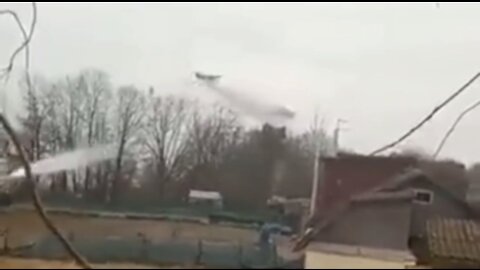 RUSSIAN WAR PLANE TARGETS BUILDING NEAR CIVILIANS