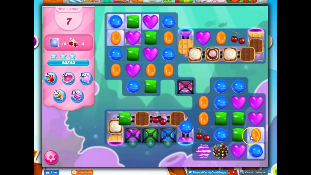 Candy Crush Level 3598 Talkthrough, 21 Moves 0 Boosters