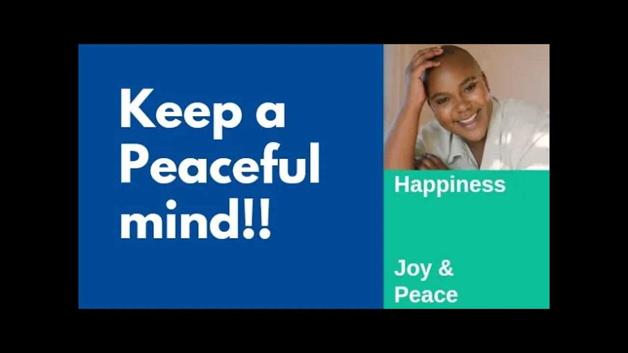 Keep a Peaceful mindset in the Lord! Everyone and Everything is not from the Lord!