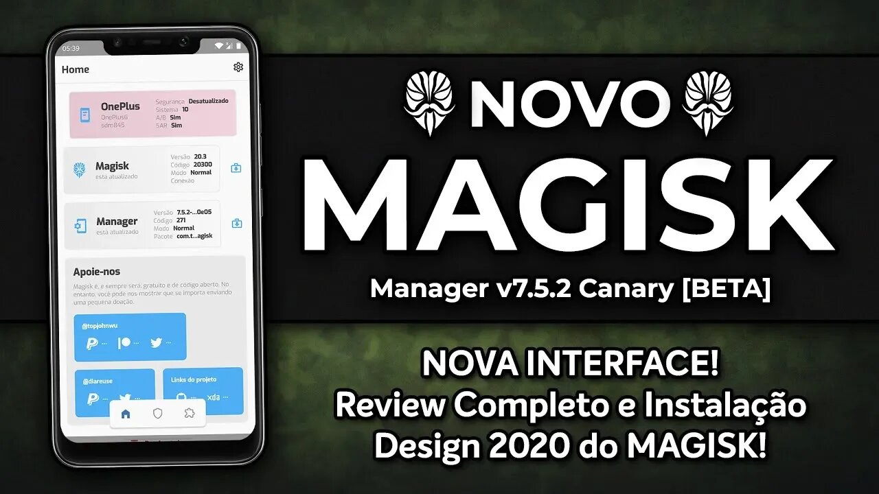 NOVO MAGISK MANAGER com Interface ATUALIZADA! | Magisk Canary v7.5.2 | Review Completo