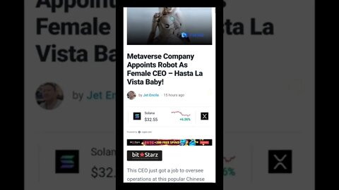 Metaverse Company Appoints Robot As Female CEO – Hasta La Vista Baby! #metaverse #cryptomash #crypto