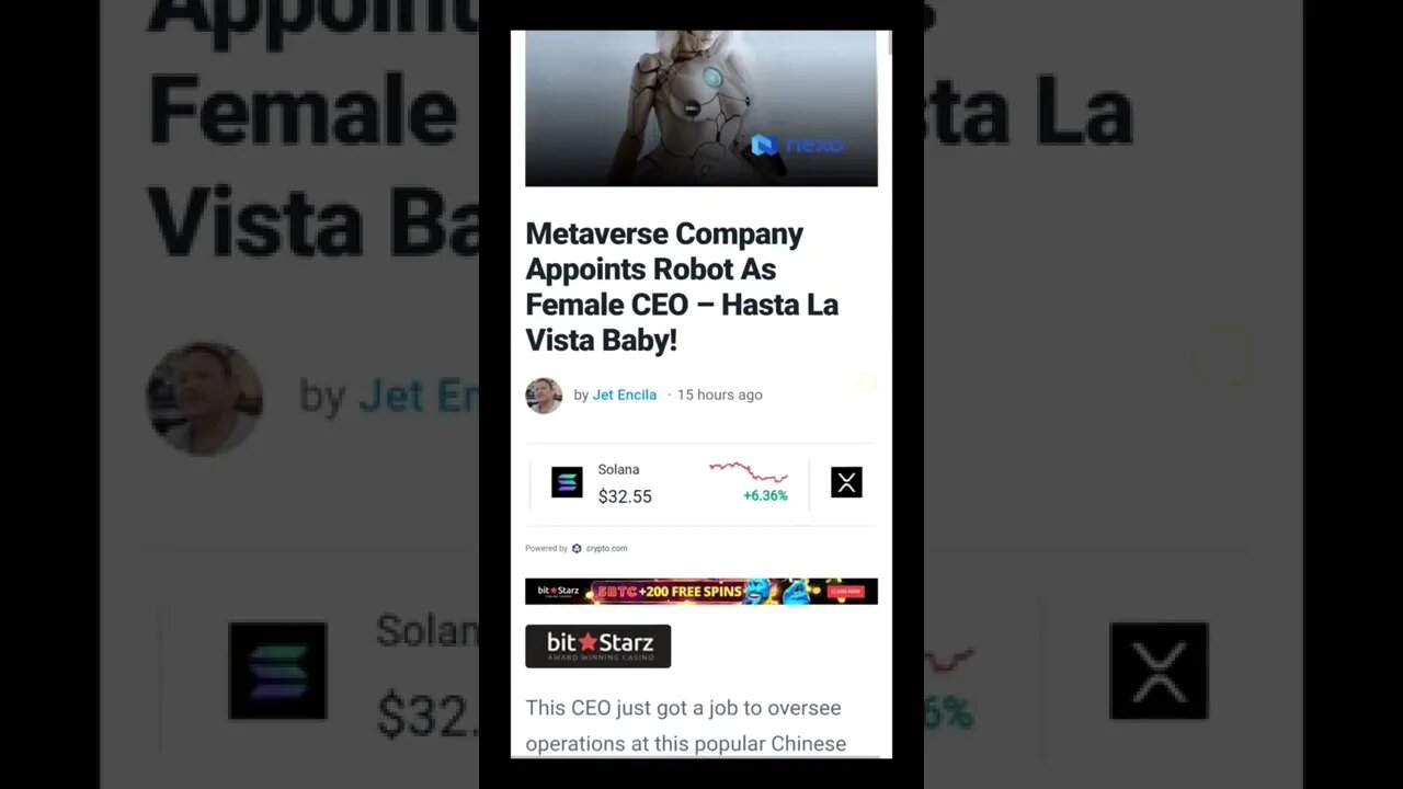 Metaverse Company Appoints Robot As Female CEO – Hasta La Vista Baby! #metaverse #cryptomash #crypto