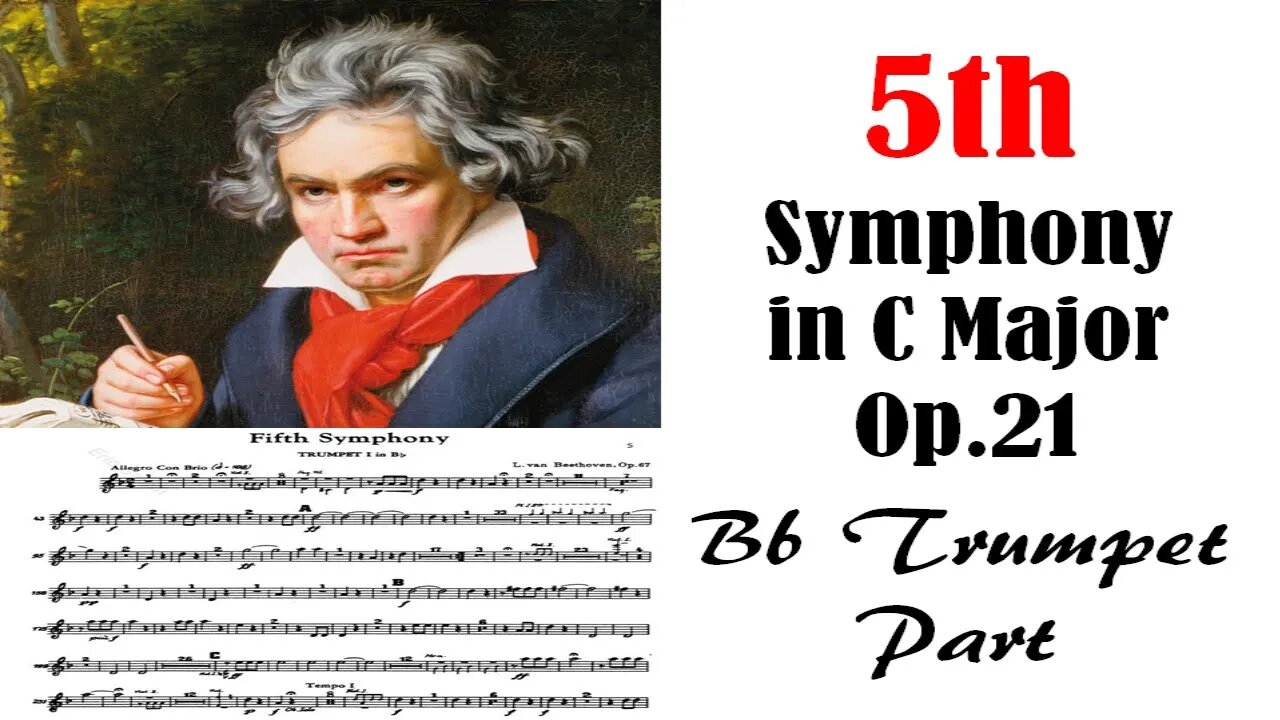 Beethoven 5th Symphony in C Minor Op67 , 1st Mov 1st Bb Trumpet Part (sheet music)