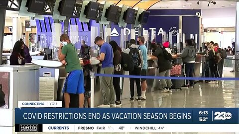 COVID restrictions end as vacation season begins