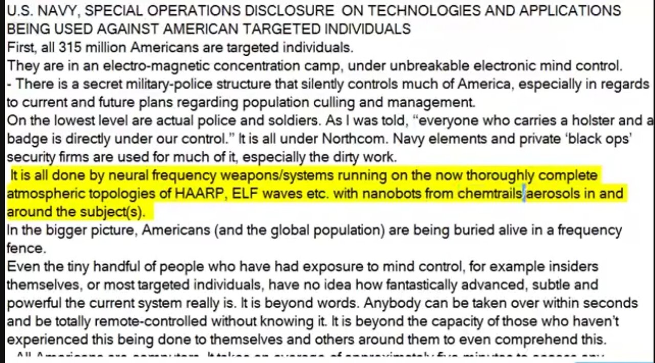 U S. Gov. Plan to Cull (Kill) U.S. Citizens. Shocking Disclosure Proves Navy & Law Enforcement