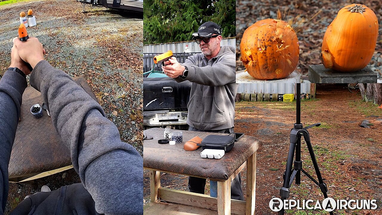 Umarex T4E P2P HDP 50 Gen 2 CO2 Less Lethal Pistol Pumpkin Target Test