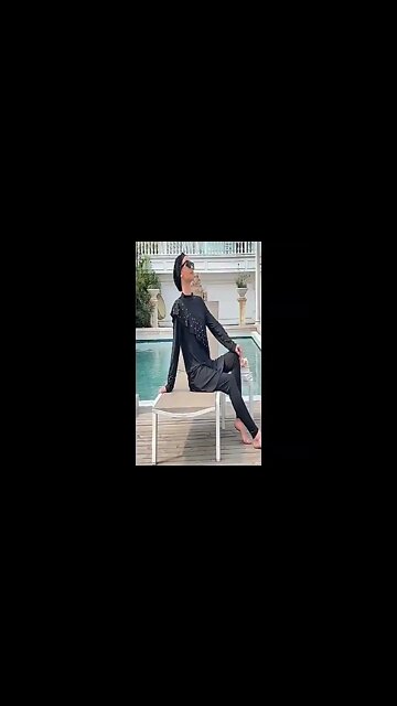 BUSHRA Burkini Long Mujer Muslim Swimwear 3 PCS Abaya Dubai Arabic Women Swimsuits