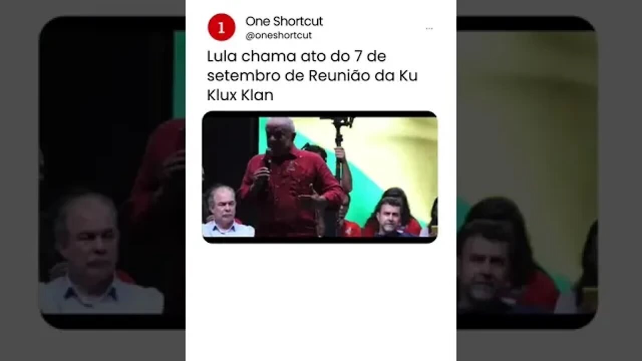 Lula diz que cerimônia do 7 de setembro foi igual uma reunião da Ku Klux Klan #bolsonaro2022 #lula