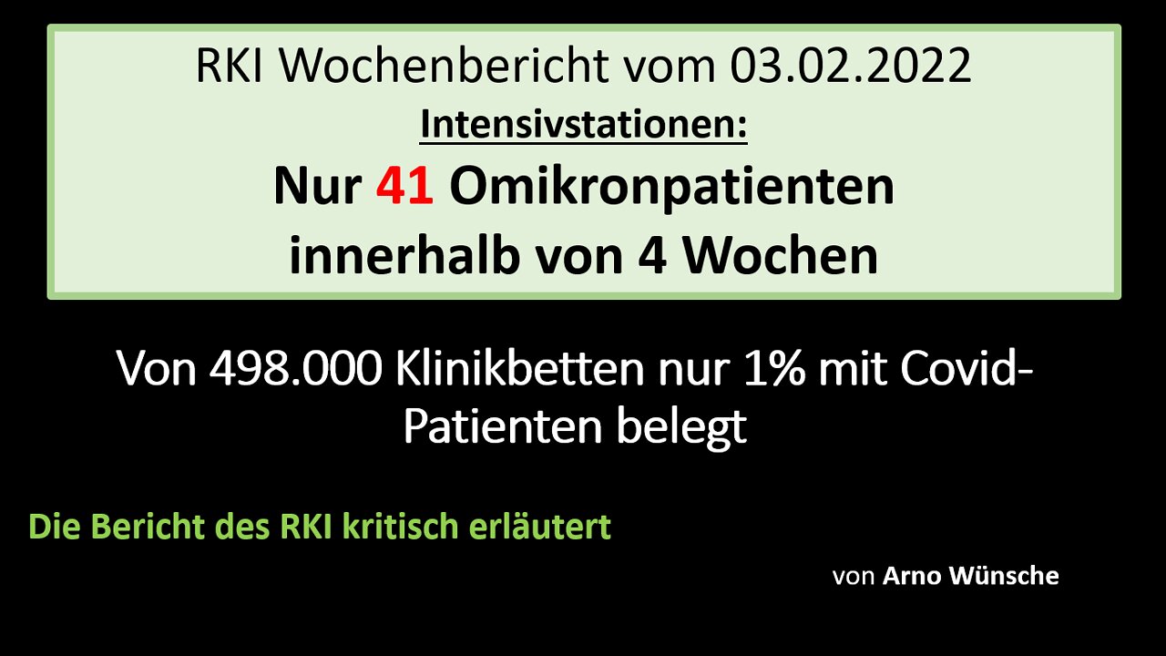 RKI Wochenbericht vom 03.02.2022 - kritisch erläutert von Arno Wünsche