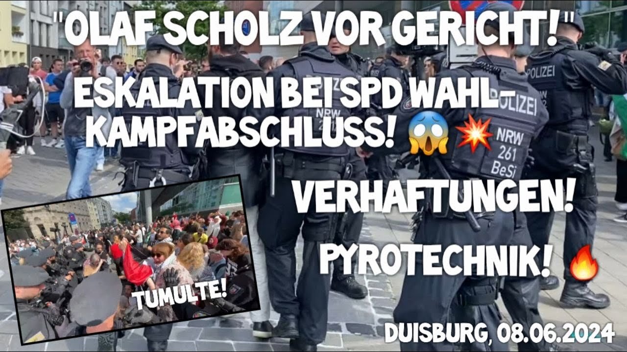 ESKALATION Wahlkampfveranstaltung Olaf Scholz SPD Duisburg! 😱 Tumulte & Verhaftungen