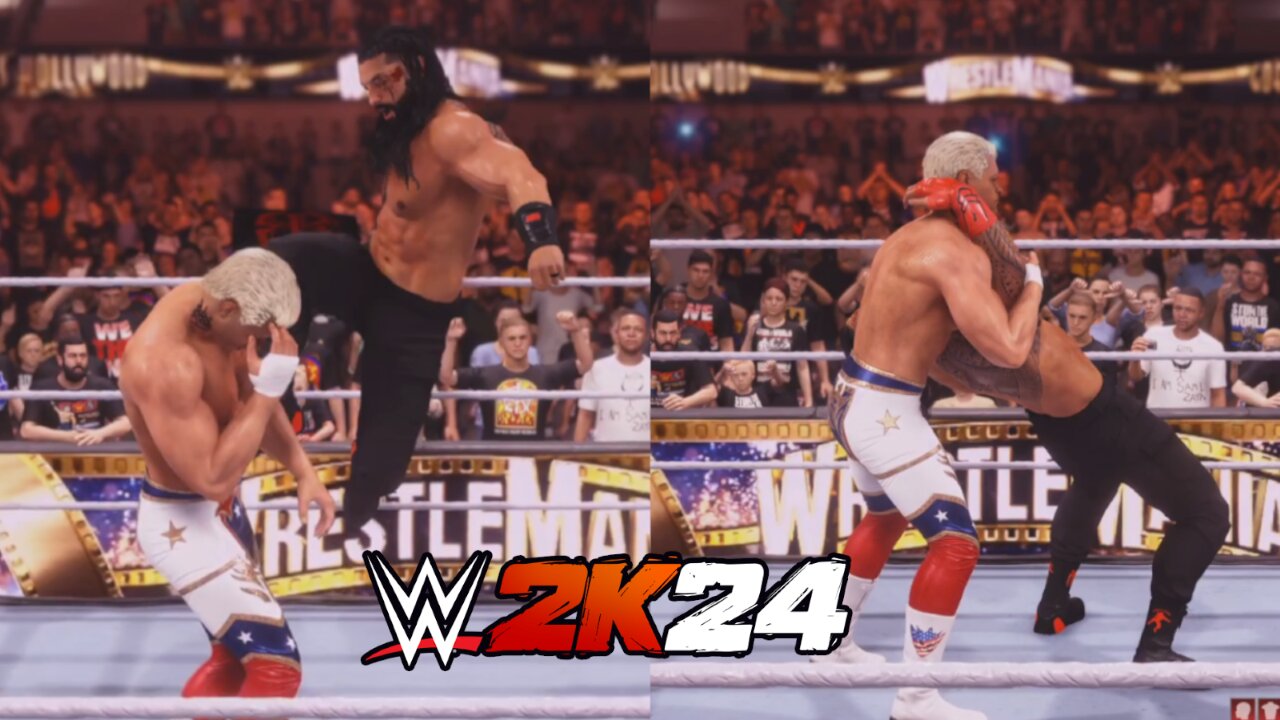 WWE 2K24: Roman Reigns VS Cody Rhodes - WWE Universal Title Match