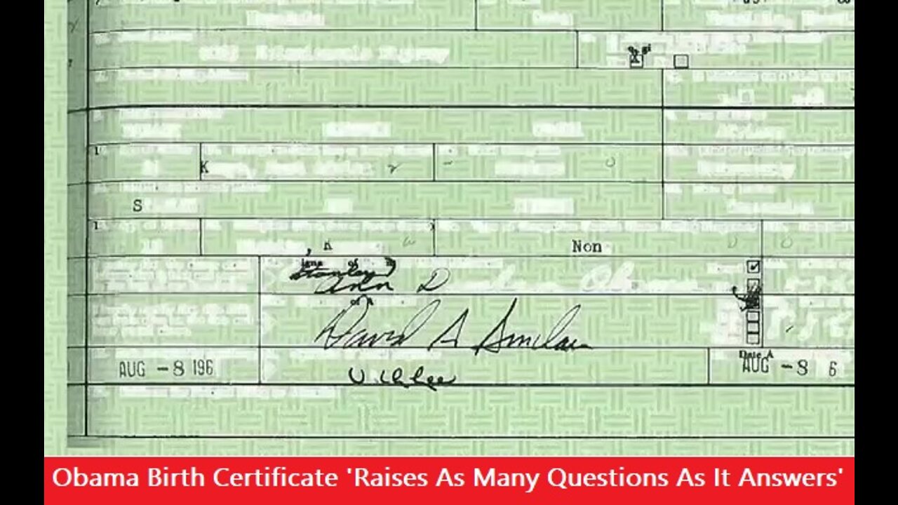 Obama Birth Certificate 'Raises As Many Questions As It Answers'