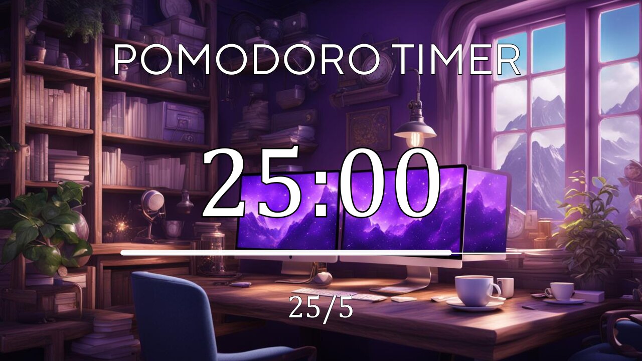 Purple Pomodoro session 25/5 💜 Jazz music for Relaxing, Studying and Working 💜