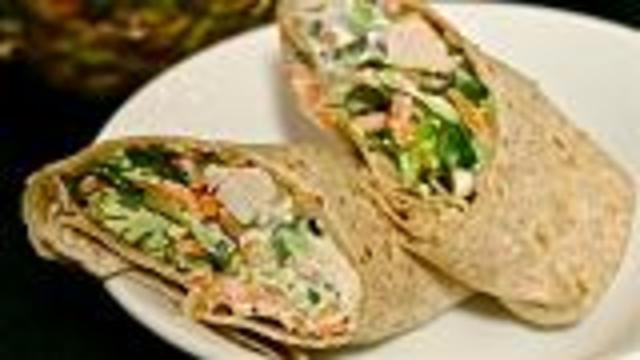 Healthy Lunch - Crunchy Hawaiian Chicken Wrap