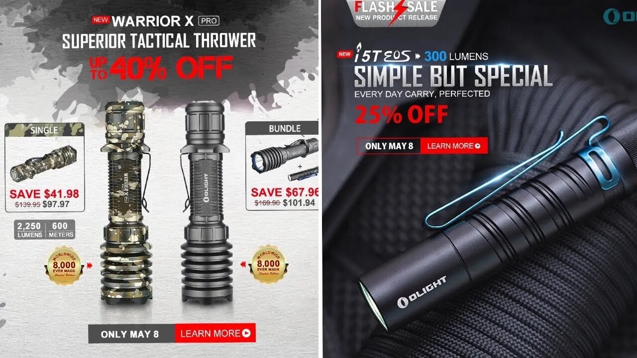 Olight Limited Edition Sale May 8th Up to 40% off !