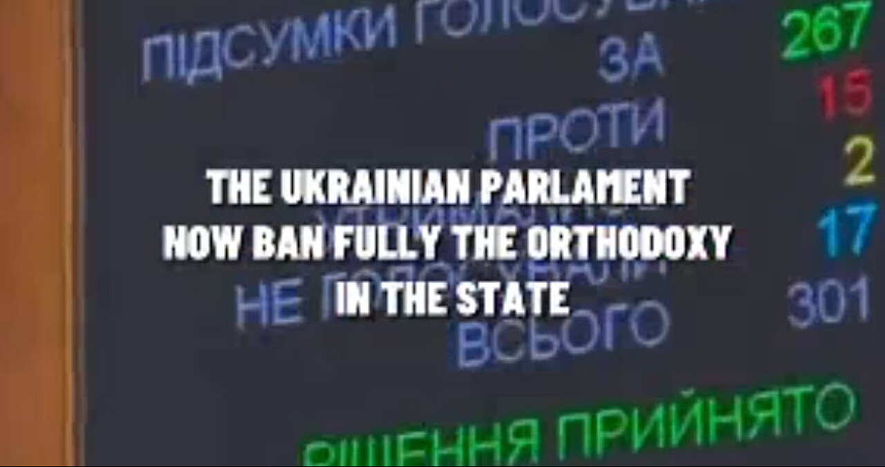 Ukrainian Parliament BANS the Christian Orthodox Church! [Khazarian Empire] ✅✡️/🚫✝️