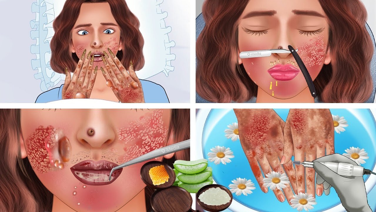 ASMR The best treatment for blistered skin