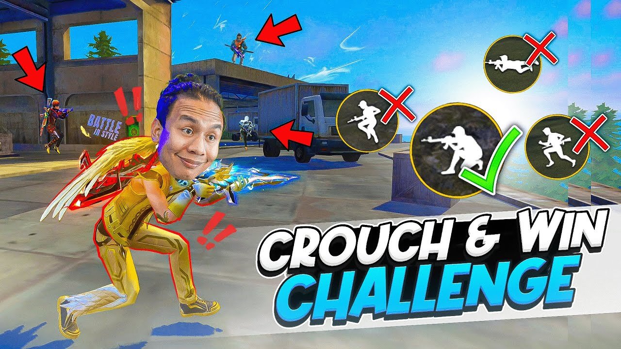 Only Crouch Kill & Booyah Challenge 🔥 I Can't Run & Jump 😬 Tonde Gamer - Free Fire Max