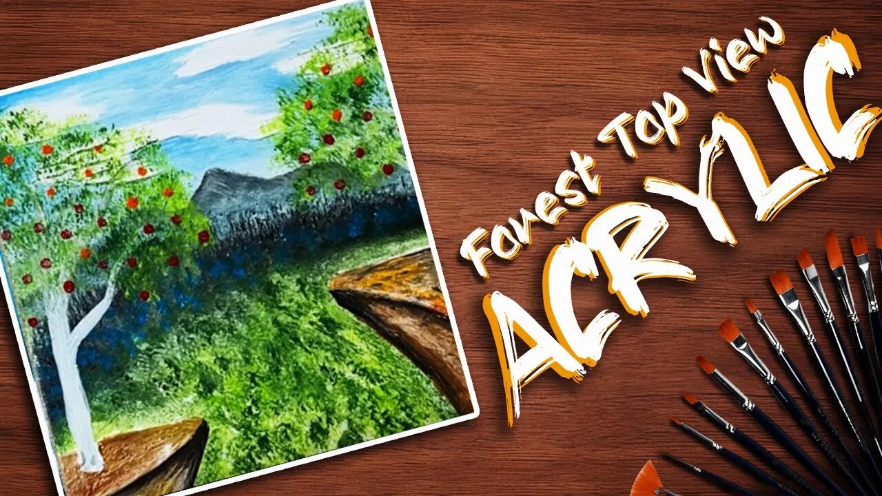 Forest Top View Acrylic Painting Tutorial for Beginners | Step-by-Step