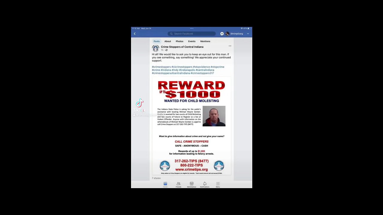 be on the lookout for this guy in Indiana or else where