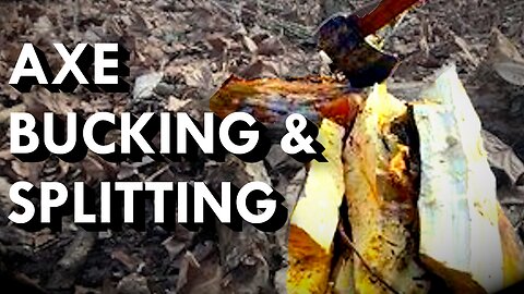 Making Firewood With Just An Axe - Bucking & Splitting