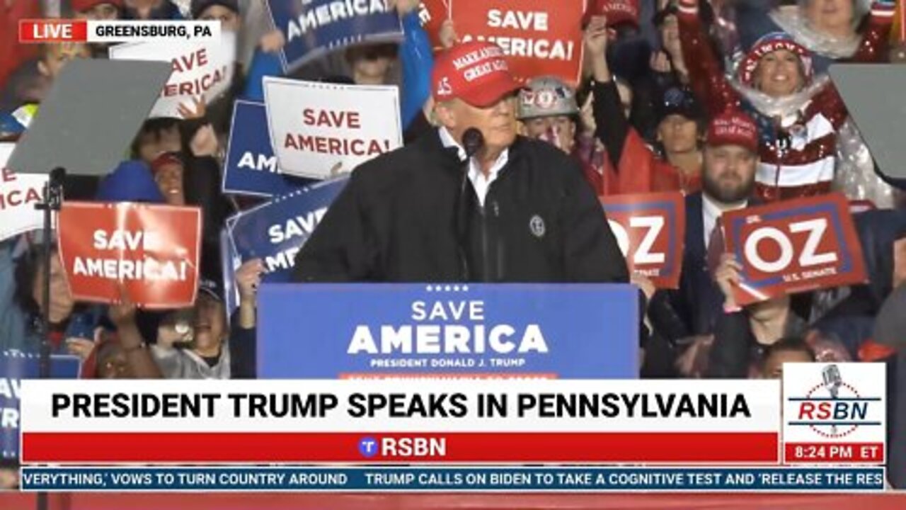 ~ FULL SPEECH ~ President Donald J. Trump Speech in Greensburg, PA 5/6/22