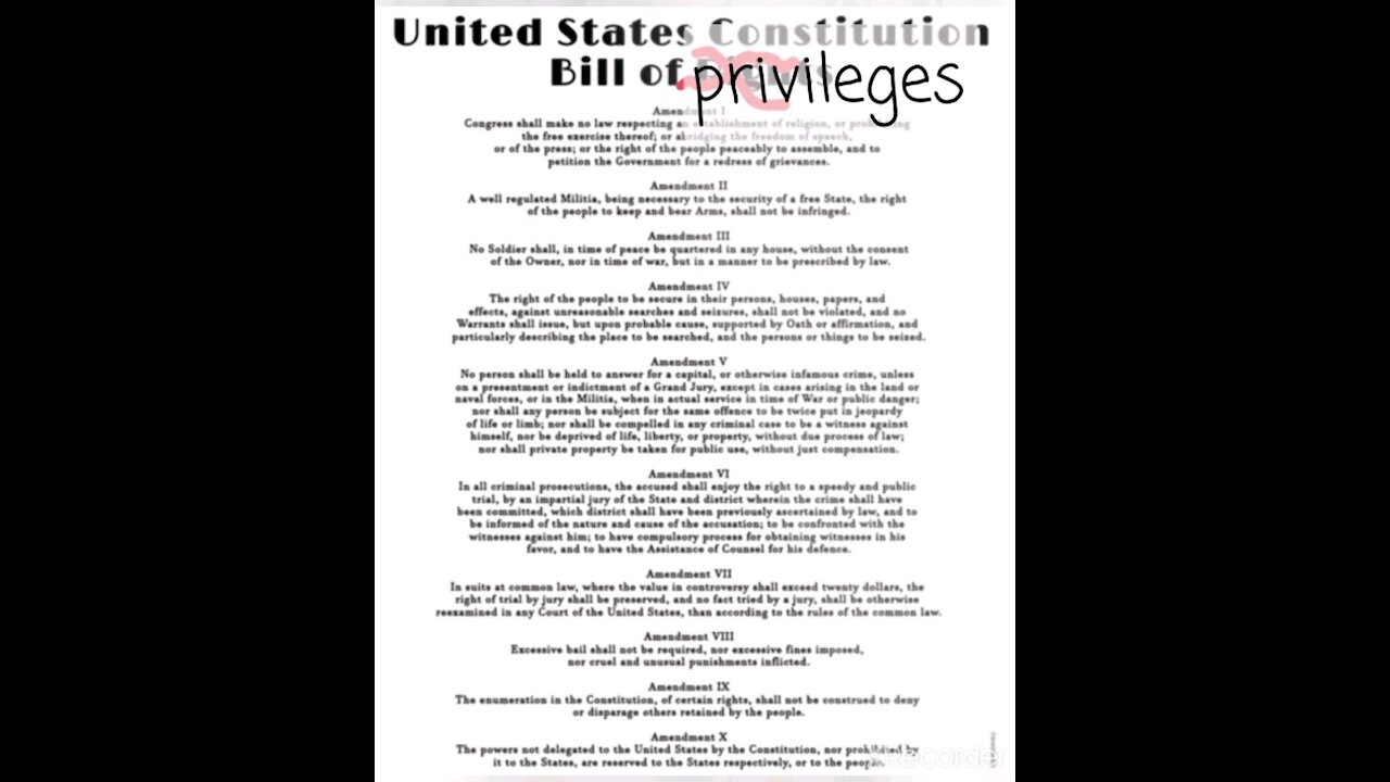 THE BILL OF privileges