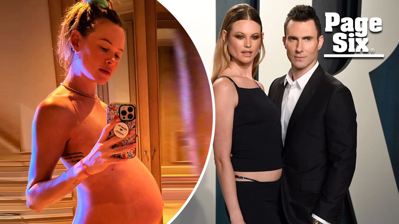 Pregnant Behati Prinsloo strips down for nude bump update ahead of baby No. 3