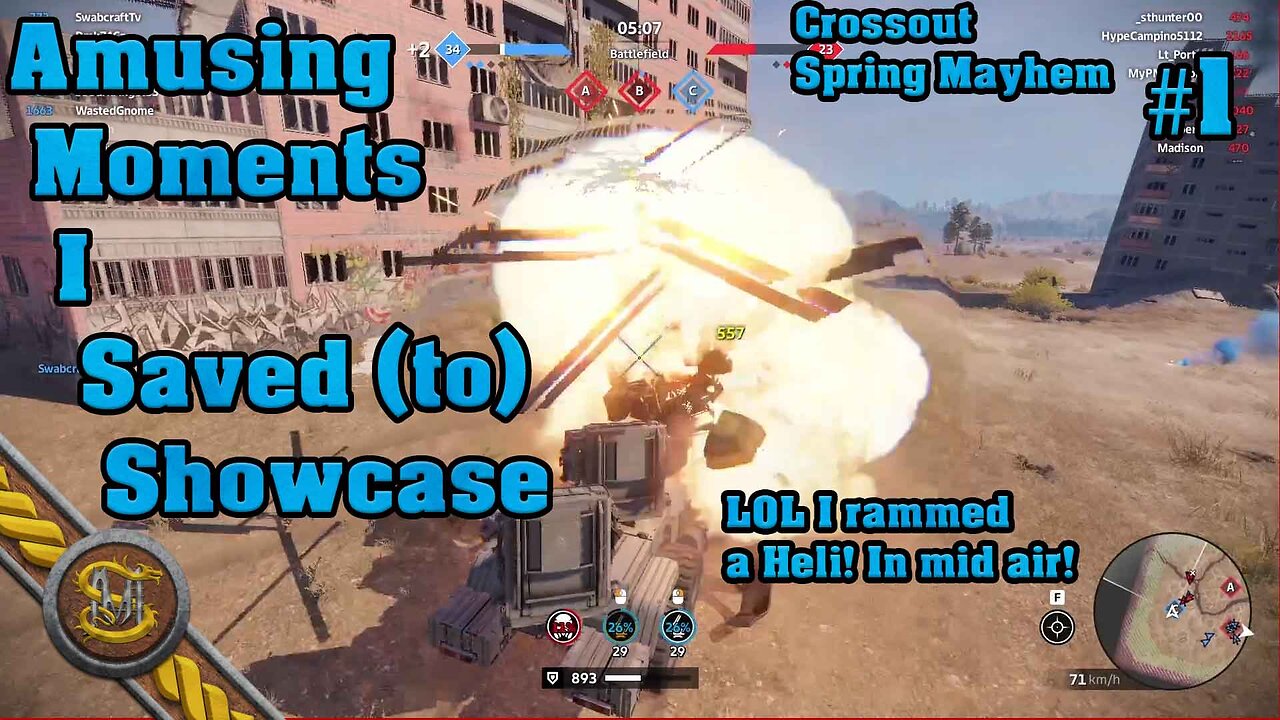 Swabcraft A. M.I.S.S. 1, Crossout 1: Spring Mayhem 2023 1 Rammed a Helicoper in Midair in this one