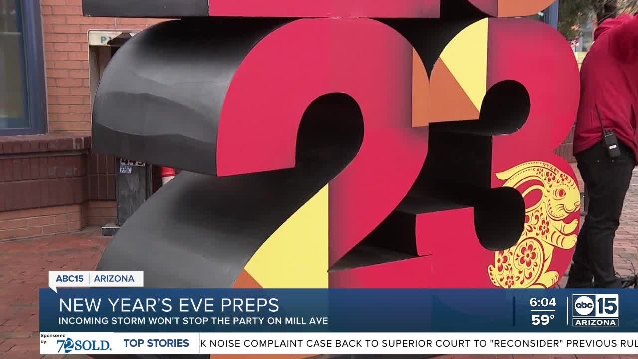 Venues prep for New Years' celebrations despite rain in the forecast