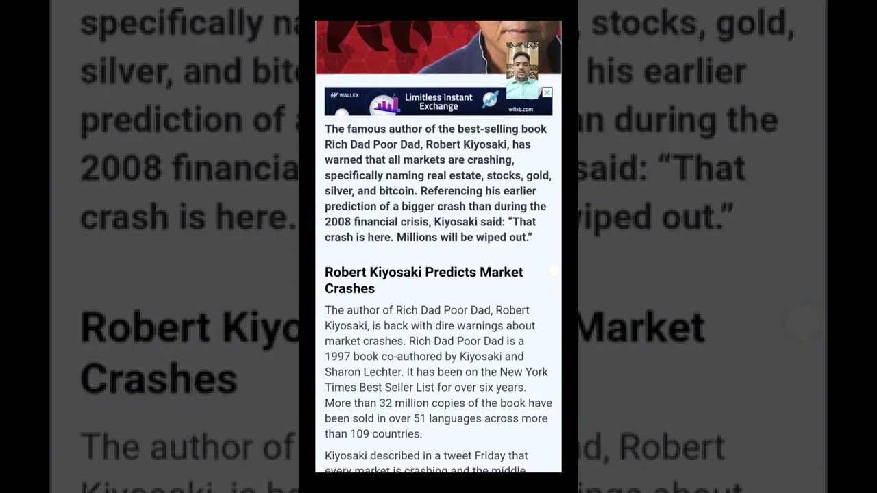 Robert Kiyosaki Predicts Market Crashes #cryptomash #crypto @BitBoyCrypto @AltcoinDaily