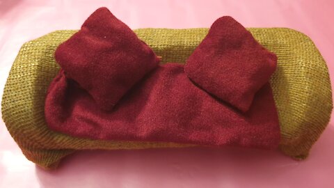 Doll furniture DIY - Doll Sofa DIY - Miniature Sofa DIY - Styrofoam Sofa