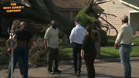 The entire Biden storm damage visit was around one fallen tree in a nice neighborhood.