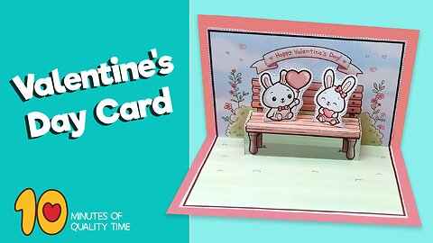 Bunnies Sitting in the Park Valentine’s Day Card