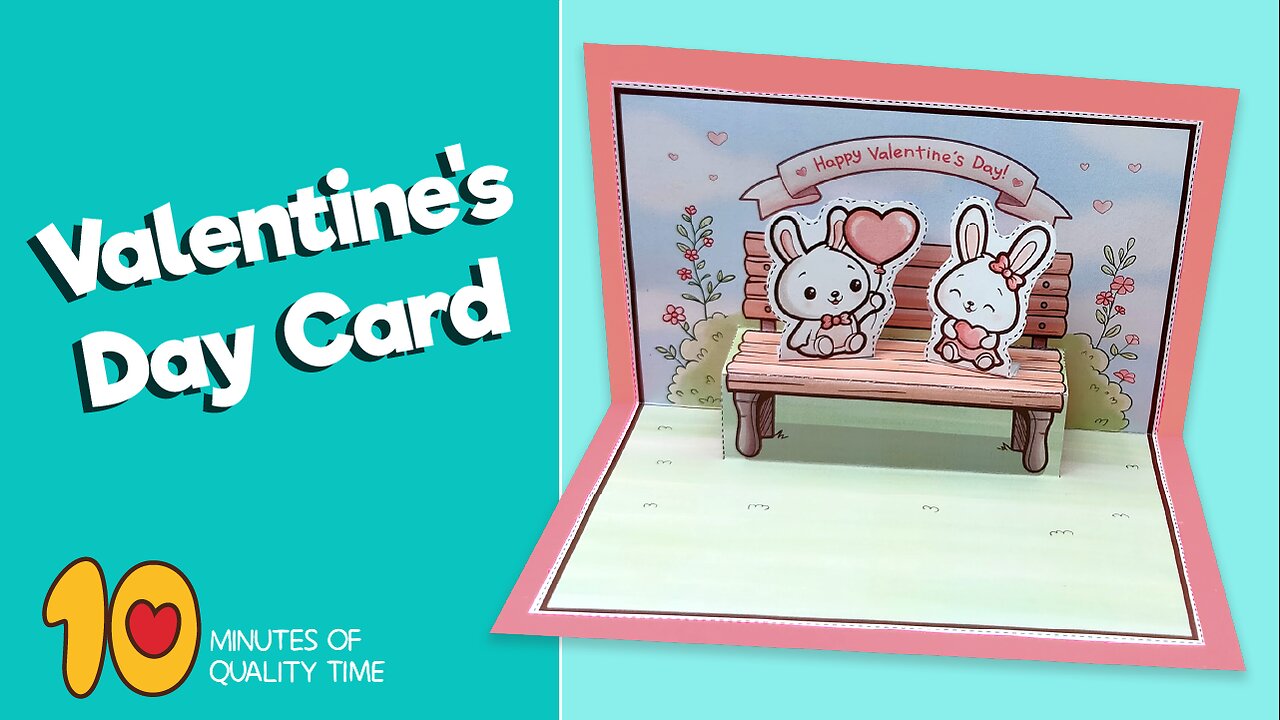 Bunnies Sitting in the Park Valentine’s Day Card
