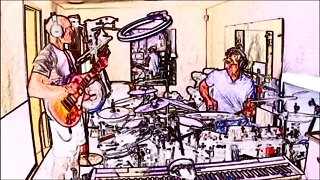 5/31/22 Drummer & Guitarist SWITCH PLACES mid-jam in DriveCore Heavy Rock improv practice - J.E.