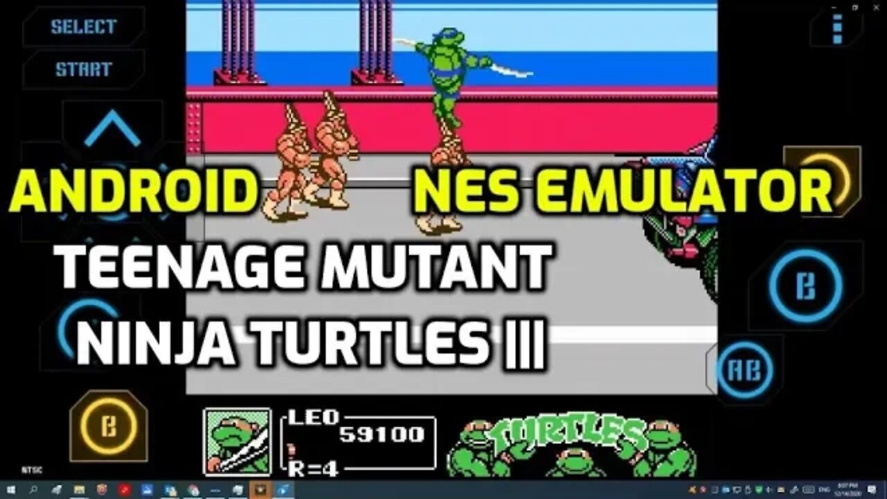 TMNT Teenage Mutant Ninja Turtles ||| Manhattan Project SCENE 3 Playing on Android App NES Emulator