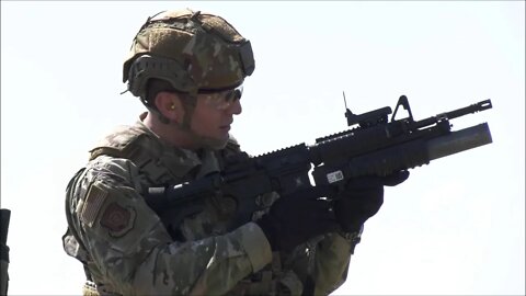 Security Forces Squadron Conduct Weapons Qualification Firing the M203 Grenade Launcher