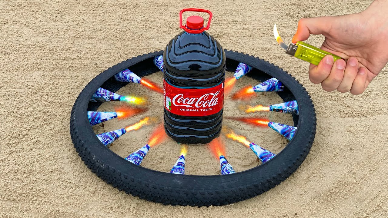 EXPERIMENTS : Big Coca-Cola In The Devil Circle With Volcano