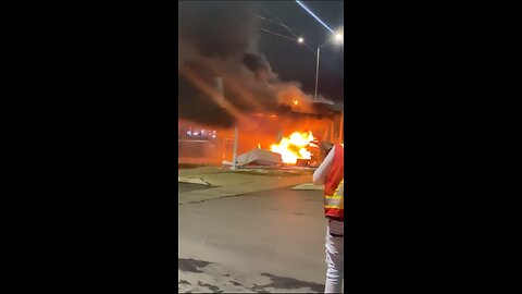 Car Crashes Into Bus Stop