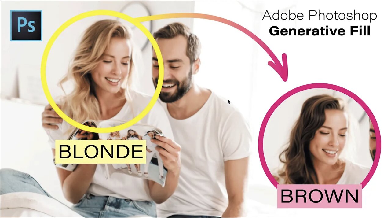 Adobe's Generative Fill: An Easy Way To Turn Blonde Hair into Brown Hair