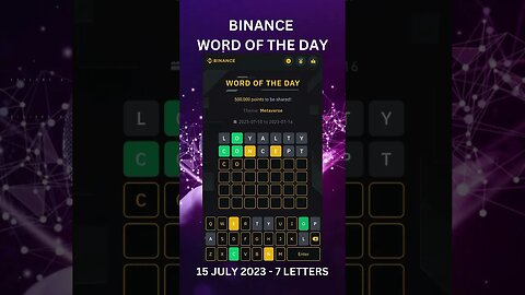 🔥 Play Binance WOTD and Dive into the Metaverse! 💥 (2023-07-15) #shorts #india #metaverse #binance
