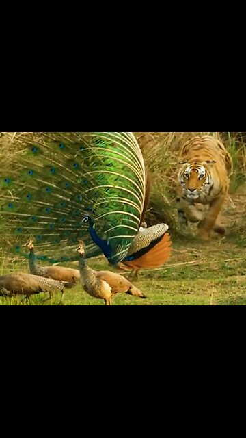 “Primal Clash: Tiger vs. Peacock in the Wild”