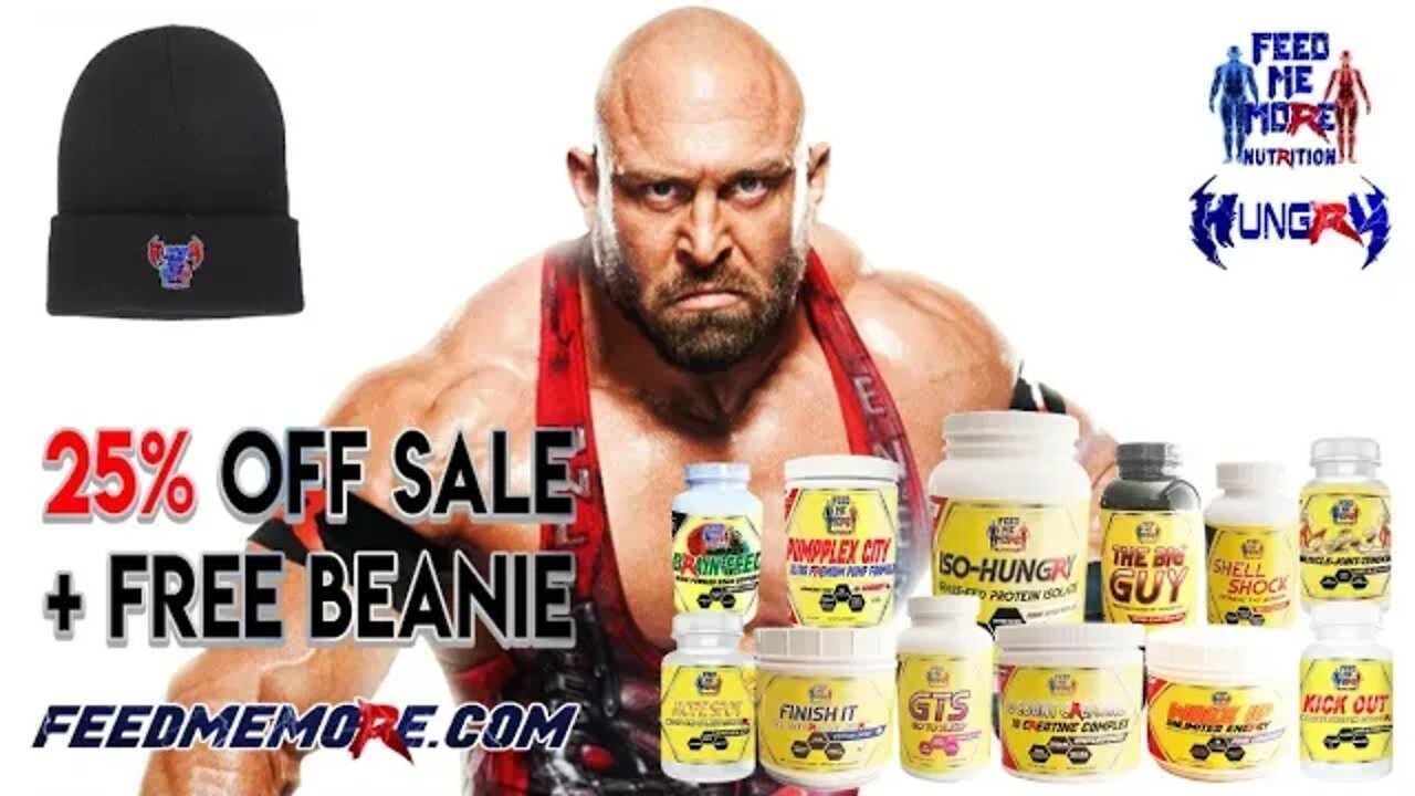 Ryback's Feed Me More Nutrition 25% Off Sale + FREE Beanie Offer