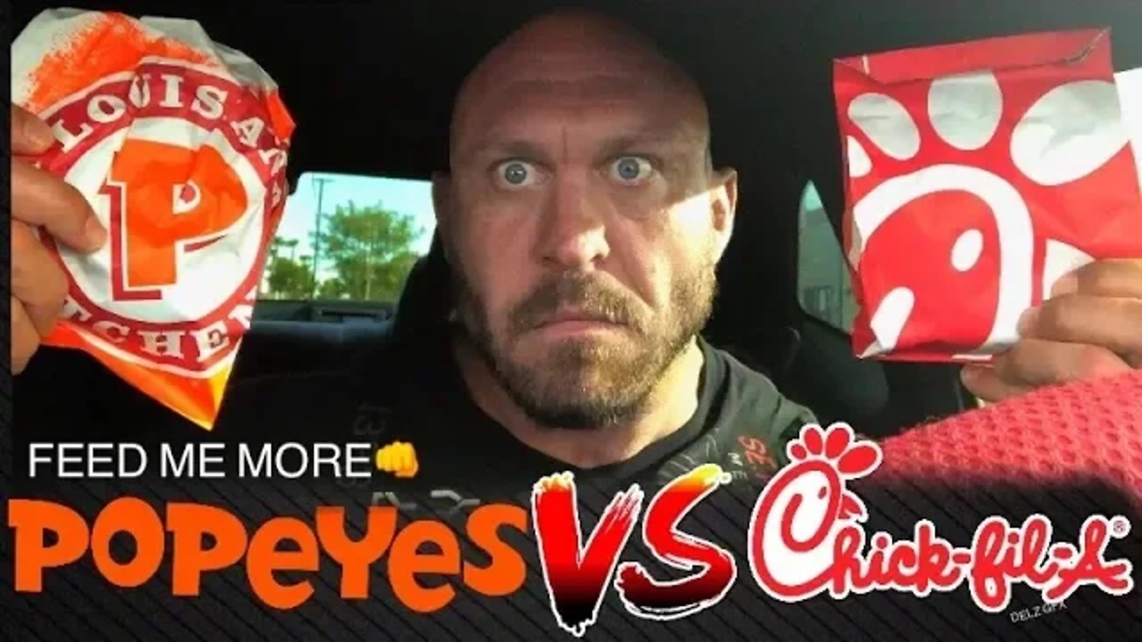 Ryback Chick-Fil-A VS Popeyes New Original Classic & Spicy Sandwiches (EATS ALL 4) Food Mukbang