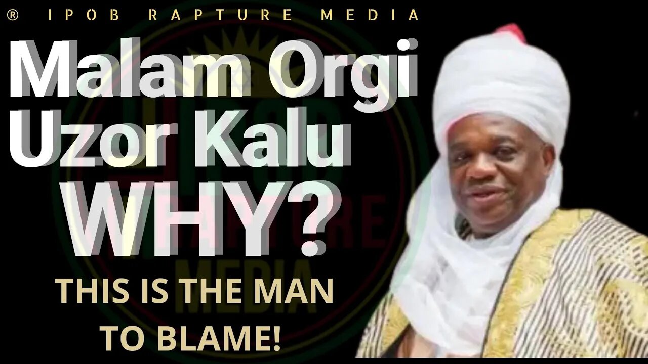 BREAKING NEWS! BLAME MALAM ORGI UZOR KALU.