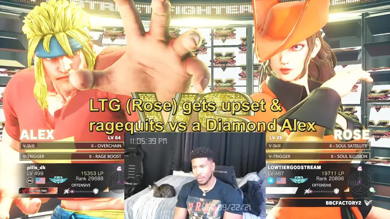 SFV - LTG Low Tier God (Rose) gets upset & ragequits vs a Diamond Alex [Major Start Reupload]